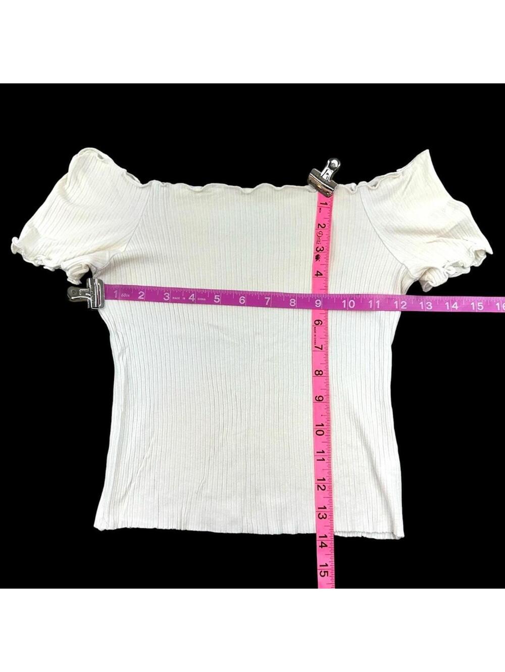 Apple Off the Shoulder Ribbed Top - Picture 6 of 7